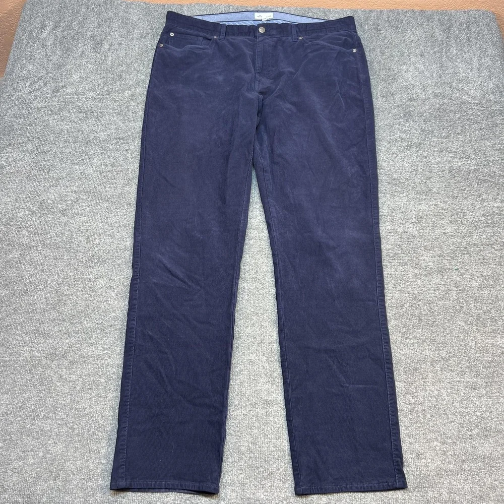 Peter Millar Pants Mens 38 Blue Corduroy Chino Regular Fit 5 Pocket Casual